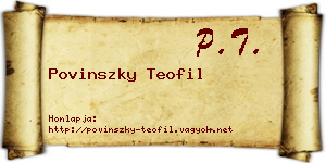 Povinszky Teofil névjegykártya